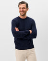 Ronald Merino Wool Crewneck Sweater in Navy by Johnnie-O