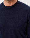 Ronald Merino Wool Crewneck Sweater in Navy by Johnnie-O