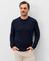 Ronald Merino Wool Crewneck Sweater in Navy by Johnnie-O