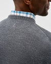 Ronald Merino Wool Crewneck Sweater in Shadow by Johnnie-O