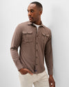 Sequoia Twill Solid Lodge Shirt in Havana by Johnnie-O