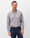 Basswood Plaid Everyday Performance Button Down Shirt in Navy by Johnnie-O