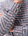 Basswood Plaid Everyday Performance Button Down Shirt in Navy by Johnnie-O