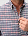 Basswood Plaid Everyday Performance Button Down Shirt in Navy by Johnnie-O