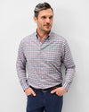 Basswood Plaid Everyday Performance Button Down Shirt in Navy by Johnnie-O