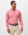 Basswood Plaid Everyday Performance Button Down Shirt in Racing Red by Johnnie-O