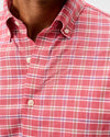 Basswood Plaid Everyday Performance Button Down Shirt in Racing Red by Johnnie-O