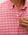 Basswood Plaid Everyday Performance Button Down Shirt in Racing Red by Johnnie-O