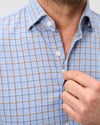 Chestnut Pane Natural Performance Button Down Shirt in Salt Creek by Johnnie-O