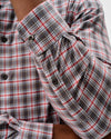 Lane Forest Pane Performance Flannel Button Down Shirt in Thunder by Johnnie-O