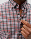 Lane Forest Pane Performance Flannel Button Down Shirt in Thunder by Johnnie-O
