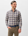 Lakeridge Plaid Performance Flannel Button Down Shirt in Navy by Johnnie-O