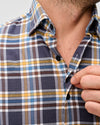 Lakeridge Plaid Performance Flannel Button Down Shirt in Navy by Johnnie-O