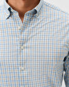 Chatham Gingham Everyday Performance Button Down Shirt in Gulf Blue by Johnnie-O