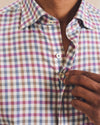 Merced Check Top Shelf Cotton Button Down Shirt in Ripple by Johnnie-O