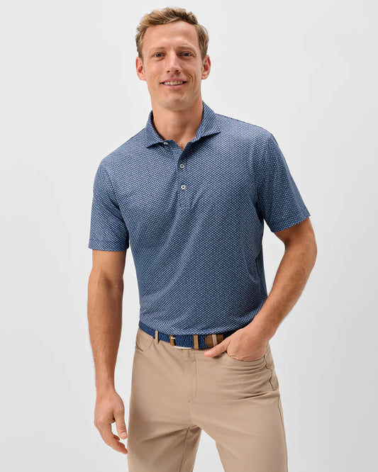 Performance Jersey Polo - Pip Floral in Navy by Johnnie-O