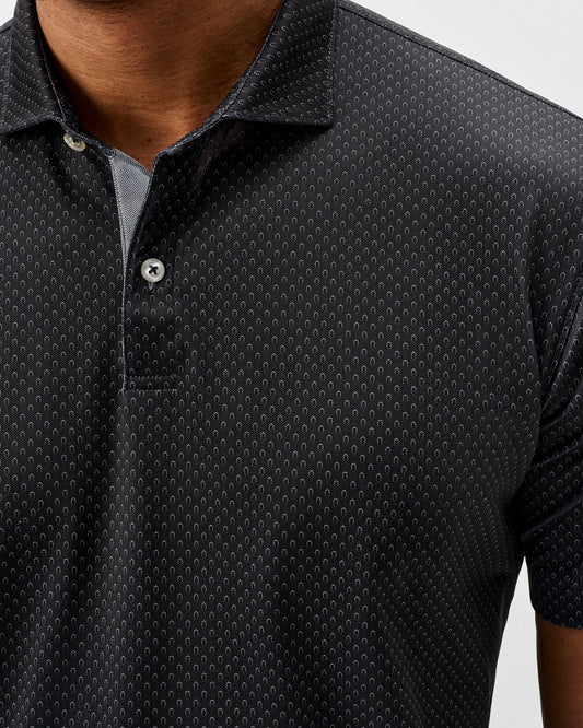 The O Performance Mesh Polo in Black by Johnnie-O