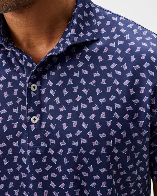 USA Performance Jersey Polo in Navy by Johnnie-O