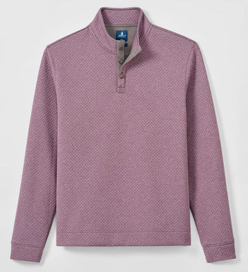 Rockwell Diamond Quilted Henley Pullover in Fig by Johnnie-O