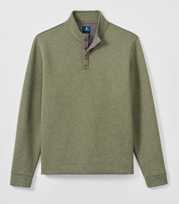 Rockwells Diamond-Quilted Henley Pullover in Forest by Johnnie-O
