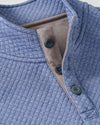 Rockwells Diamond-Quilted Henley Pullover in Laguna Blue by Johnnie-O