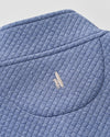 Rockwells Diamond-Quilted Henley Pullover in Laguna Blue by Johnnie-O