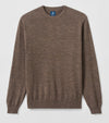 Ronald Merino Wool Crewneck Sweater in Mocha by Johnnie-O