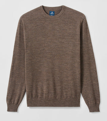 Ronald Merino Wool Crewneck Sweater in Mocha by Johnnie-O