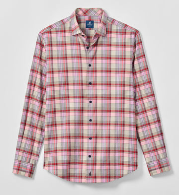 Rover Plaid Performance Flannel Button Down Shirt in Cabo by Johnnie-O