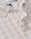 Everyday Performance Button Down Shirt - Sandlewood Pane in White by Johnnie-O