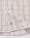 Everyday Performance Button Down Shirt - Sandlewood Pane in White by Johnnie-O
