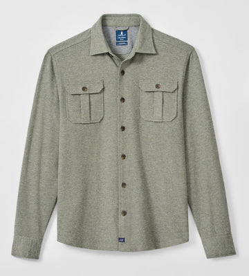 Sequoia Twill Solid Lodge Shirt in Forest by Johnnie-O