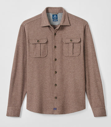 Sequoia Twill Solid Lodge Shirt in Havana by Johnnie-O