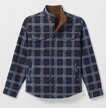 Sherpa Lined Shacket in Navy by Johnnie-O