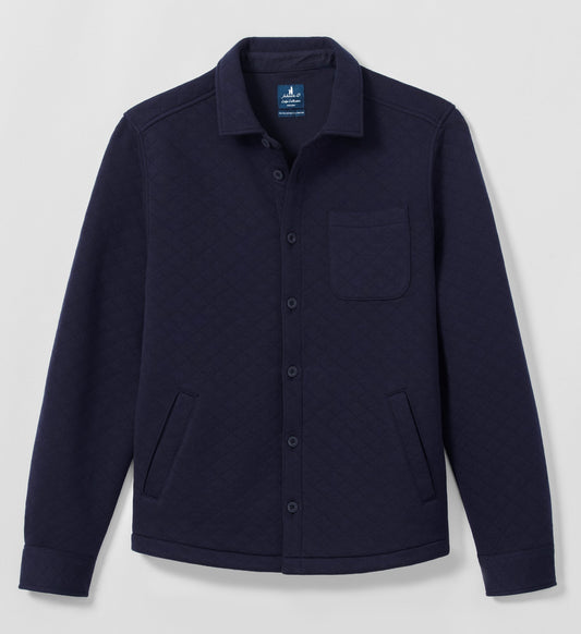 Stowe Quilt Shacket in Navy by Johnnie-O