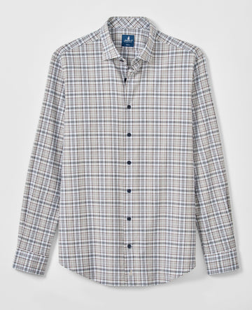 Tahoe Plaid Performance Flannel Button Down Shirt in Kona by Johnnie-O
