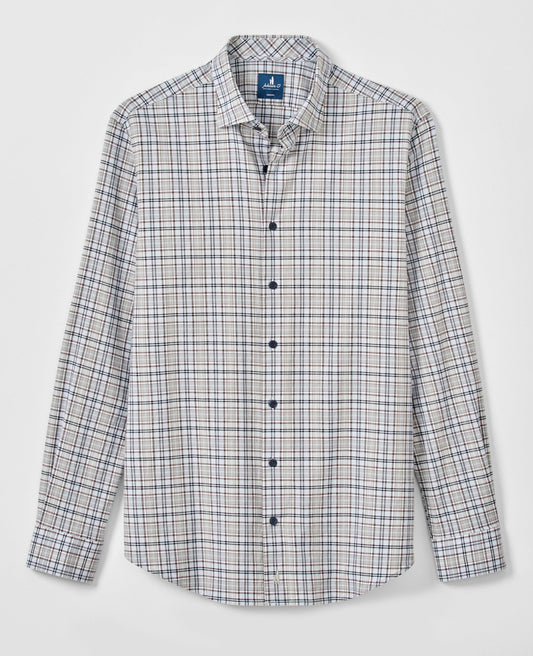 Tahoe Plaid Performance Flannel Button Down Shirt in Kona by Johnnie-O