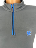 University of Kentucky Performance Houndstooth Quarter-Zip in Black/Blue by Horn Legend