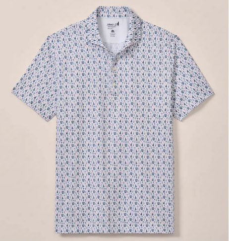 Manhatty Performance Jersey Polo in White by Johnnie-O