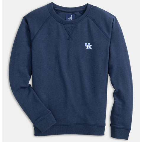 University of Kentucky Freeman Crewneck Fleece Sweatshirt in Midnight Navy by Johnnie-O