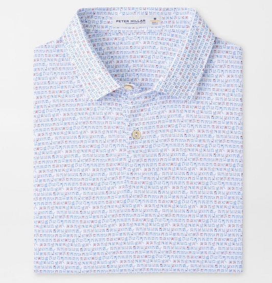 Featherweight Cornhole Performance Polo in White by Peter Millar