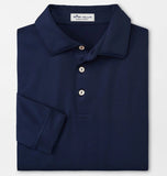 Solid Stretch Jersey Long-Sleeve Polo in Navy by Peter Millar