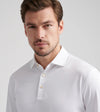 Solid Stretch Jersey Long-Sleeve Polo in White by Peter Millar