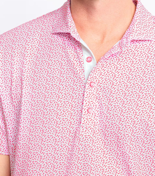 Caliente Performance Mesh Polo in Lobster by Johnnie-O