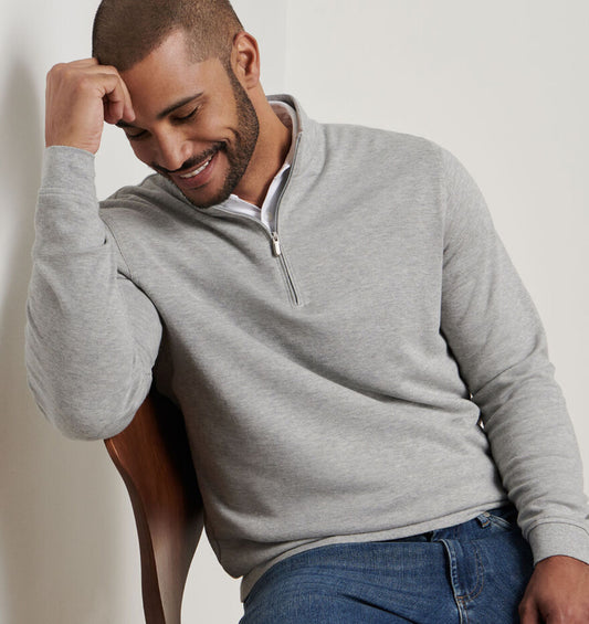 Crown Comfort Pullover in Light Grey by Peter Millar