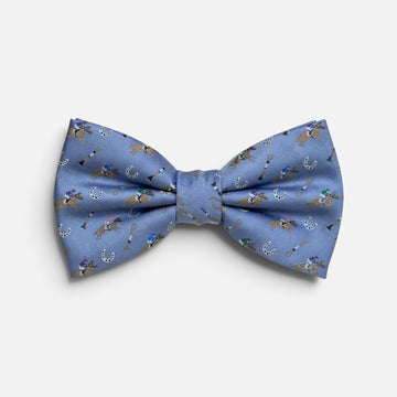 "Riders Up" 100% Silk Bow Tie in Sky Blue by Logan's