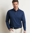 Solid Stretch Jersey Long-Sleeve Polo in Navy by Peter Millar