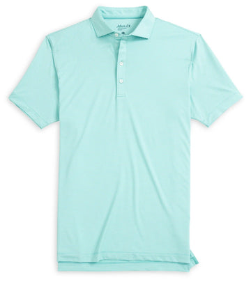 Lyndonn Stripe Performance Jersey Polo in Tropical Celeste by Johnnie-O