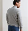Coolspun Lite Cotton Quarter-Zip Sweater in British Grey by Peter Millar