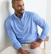 Perth Mélange Performance Quarter-Zip in Bluebird by Peter Millar